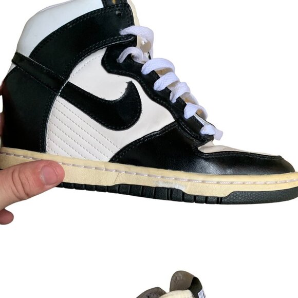 Rare Nike Dunk Sky High 'Panda Size 7 Wedge Shoes - Picture 12 of 14